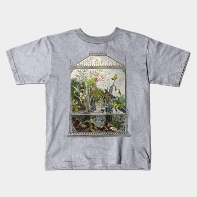 Beautiful Retro Butterfly Terrarium Kids T-Shirt by RedThorThreads
